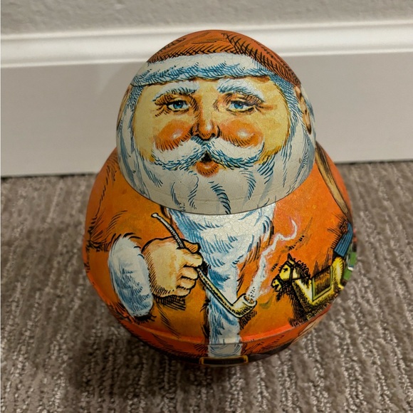 SOLDVintage 7” Santa tin 1980 Bristol Ware / Chein Industries, candy/tobacco tin - Picture 2 of 14